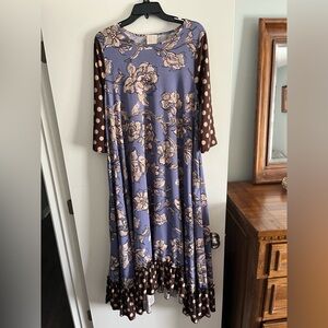 Zadie B’s Floral Maxi Dress with Polka-Dot Accents
